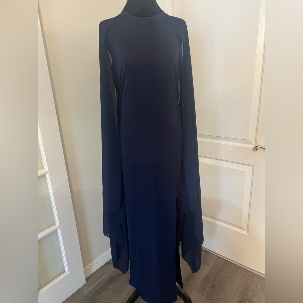 Chic Long Sleeve Navy Dress